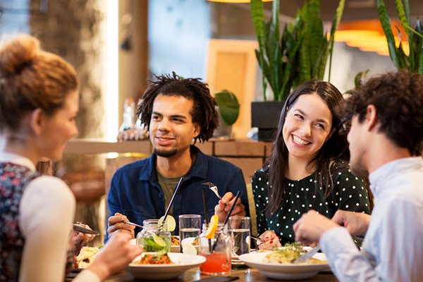 group dining in restaurant