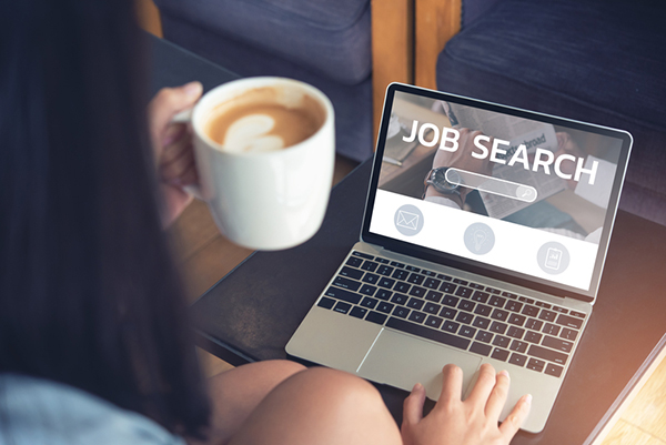 woman doing job search