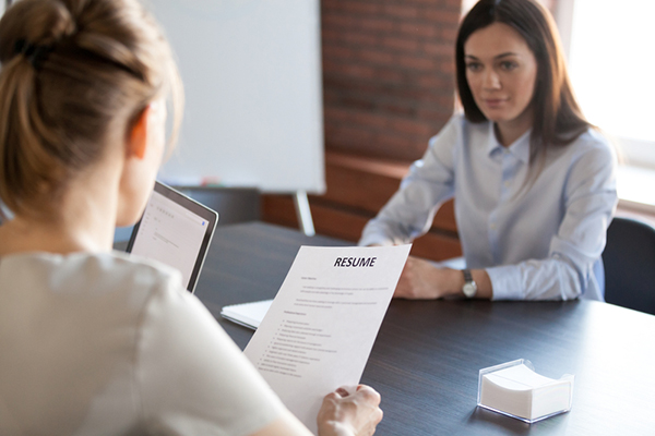 two women during job interview