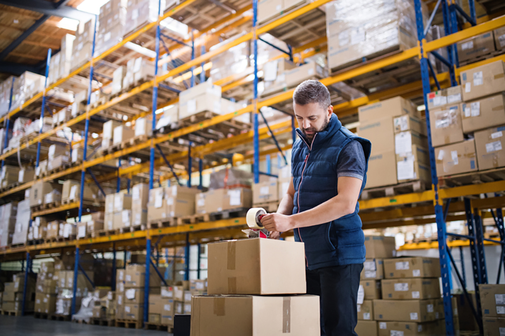 man in warehouse