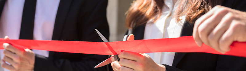 ribbon cutting of business