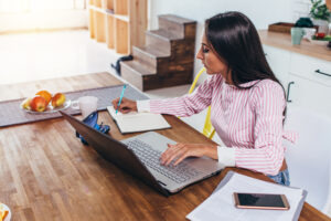 woman working from home