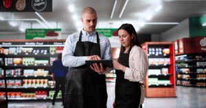two retail workers