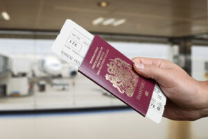 passport with boarding pass